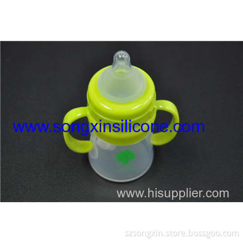 150ml Green Food Grade Silicone Baby Feeding Bottle With Nipple 